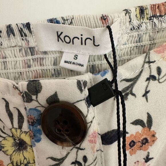 NWT ANTROPOLOGIE korirl PEPLUM SQUARE NECK TOP Size S, Floral Print - Picture 5 of 7